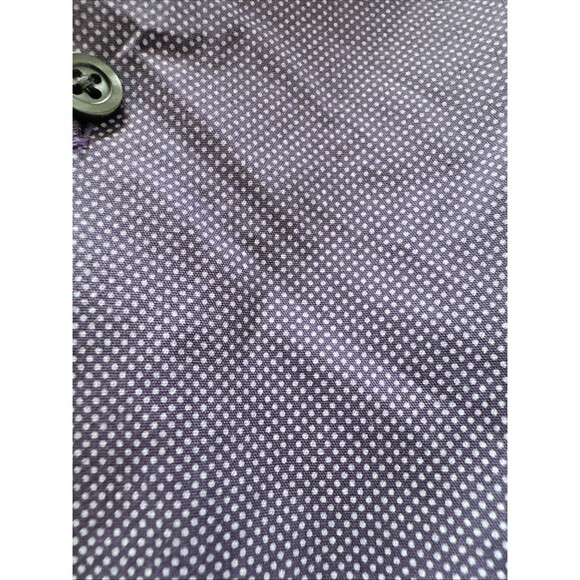 Alfani Men's Regular Fit Stain Resistant Dot Dress Shirt Purple S 14-14.5/32-33 - Picture 6 of 7